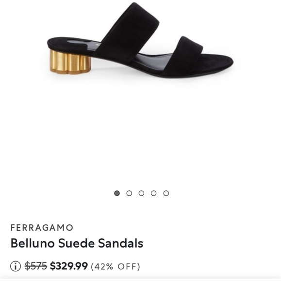 Salvatore Ferragamo Shoes - Salvatore Ferragamo Black Suede Belluno Slide Sandals (8) Stunning 😍